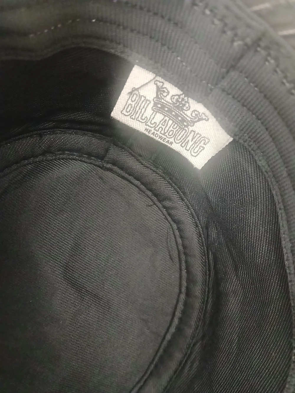 Billabong Black Pinstripe Bucket Hat with White Stitching